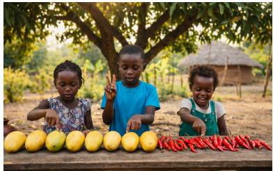 Picha ya watoto wakihesabu vitu tofati