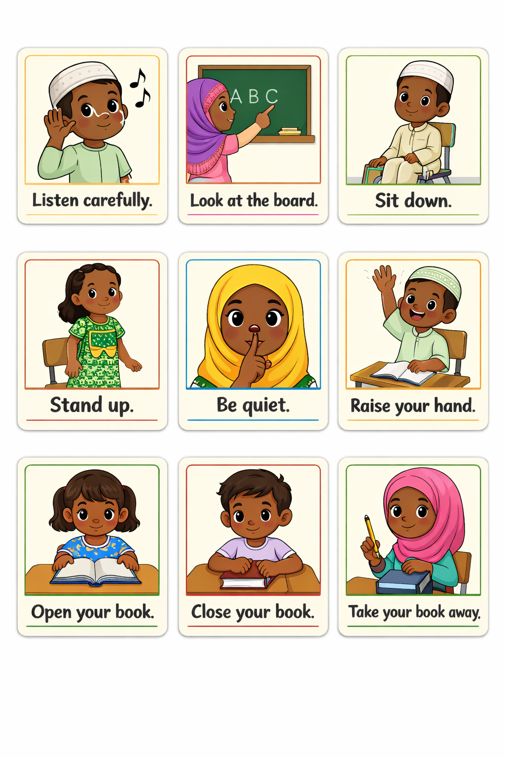 The following picture how the pupil respond to the given instruction