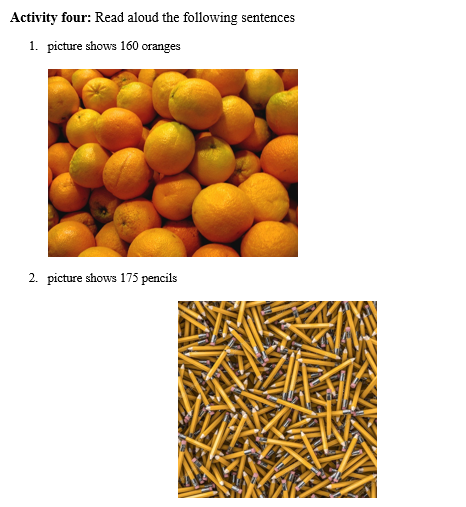 The images above shows the association of numbers with quantities